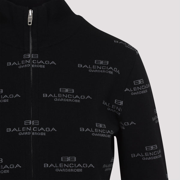 Balenciaga Sweaters- BALENCIAGA All-Over Zip-Up Cardigan Luxury Designer Knit Sweater