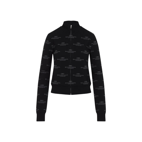 Balenciaga Sweaters- BALENCIAGA All-Over Zip-Up Cardigan Luxury Designer Knit Sweater