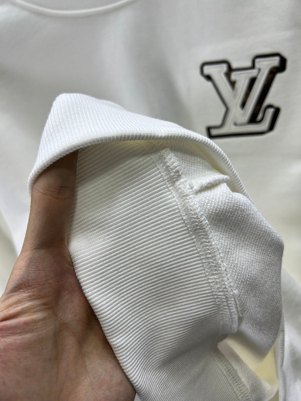 Back view of Louis Vuitton luxury clothing with logo-detail design