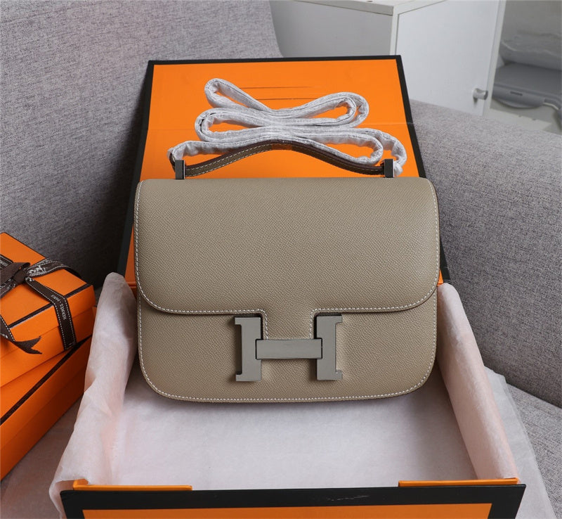 Side view of polished structured handbag
