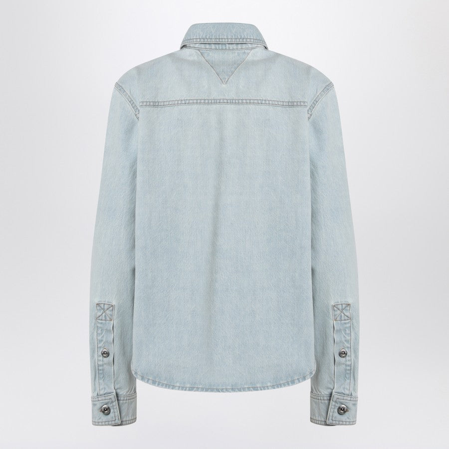 Bottega Veneta Tops? Bottega Veneta Women Light Blue Denim Shirt Extra Bleach Premium Designer Casual Top