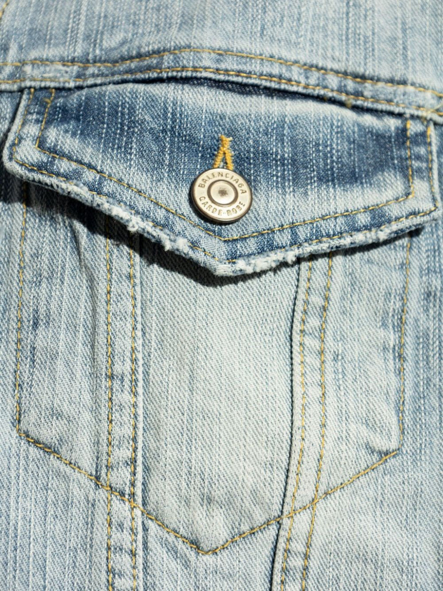 Balenciaga Jackets? BALENCIAGA Denim Jacket - Women's Light Faded Style Stylish Everyday Designer Outerwear