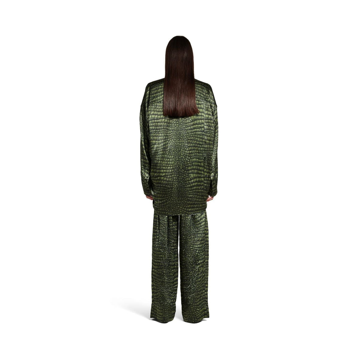 Balenciaga T-Shirts- BALENCIAGA Cocoon Printed Silk Shirt Casual Everyday Designer Tee