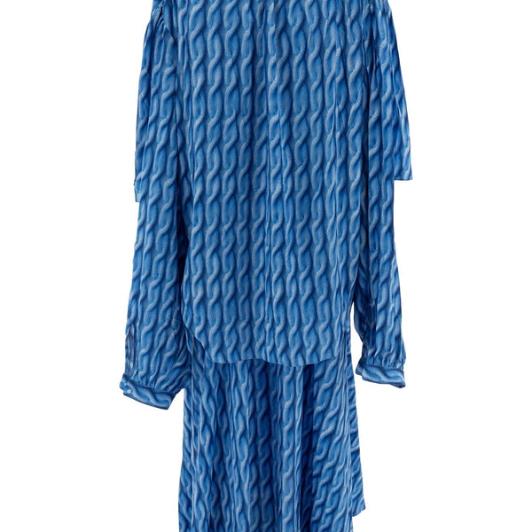 Balenciaga Sweaters- BALENCIAGA Cable Knit Print Midi Dress Luxury Designer Knit Sweater