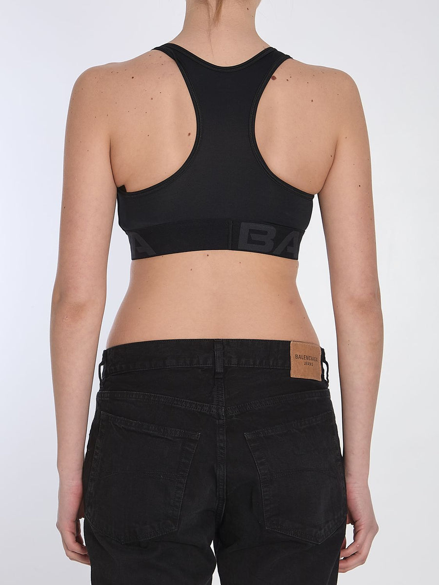 Close-up of Balenciaga underwear hardware and fine stitching