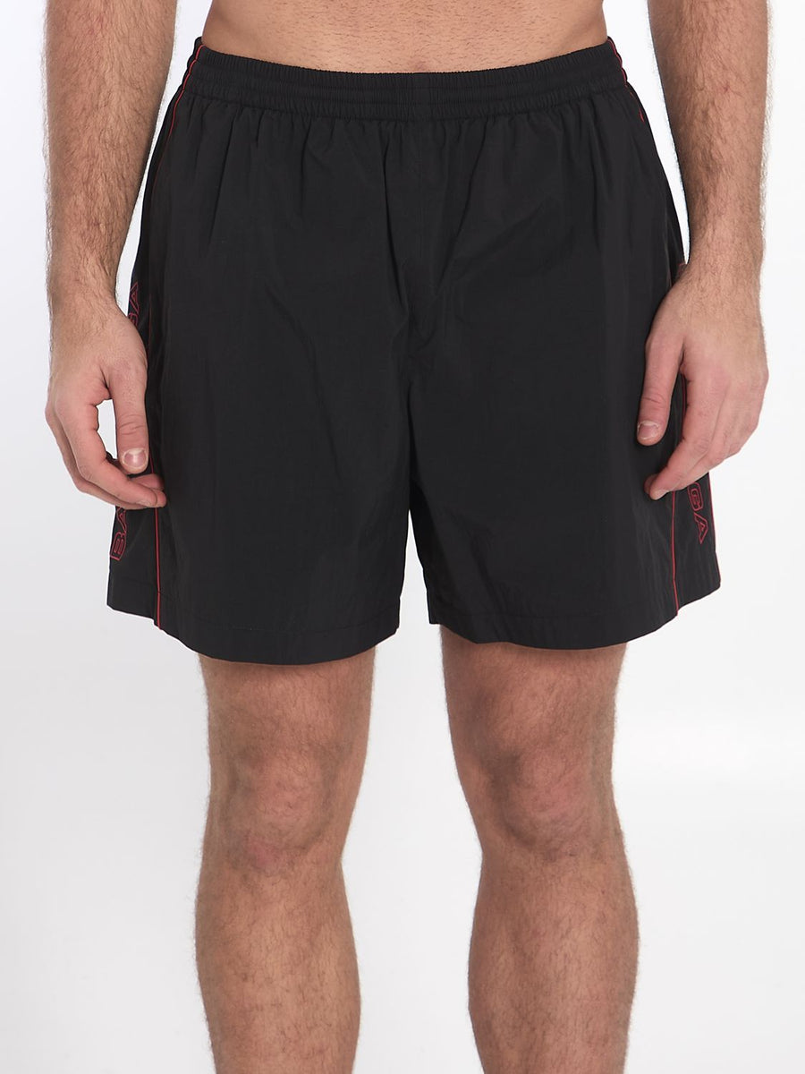 Balenciaga Pants? BALENCIAGA Mini Bermuda Shorts with Bold Logo - Men's Regular Fit Premium Designer Casual Trousers