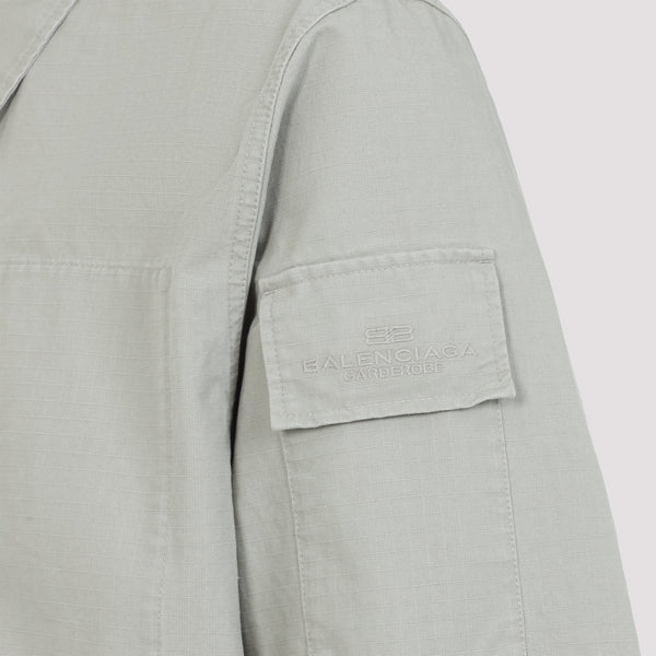 Balenciaga Jackets- BALENCIAGA Cotton Shirt Jacket for Men - SS25 Collection Luxury Designer Outerwear Jacket