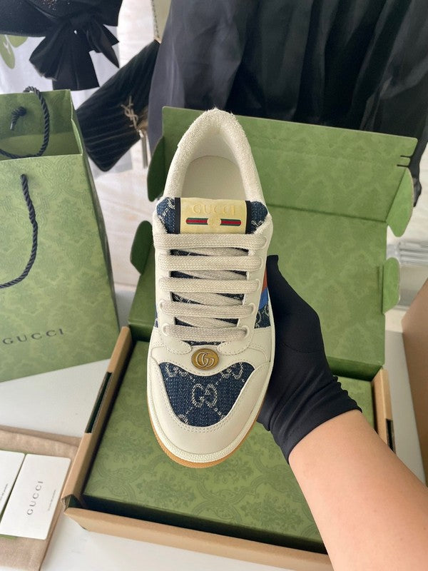 Gucci tonal black luxury sneakers view 9 bold athletic profile