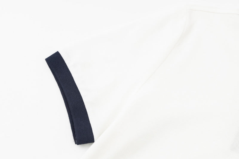 Back view of Polo cotton polo shirt with logo-detail design