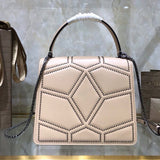 Refined Vegan Leather Handbag - Refined Silhouette | Women's Statement Accessory #1782 - close-up detail shot (image 3) of designer-inspired handbag