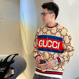 Side profile of Gucci luxury clothing with logo-detail design