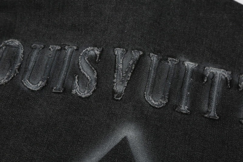 Close-up detail shot of Louis Vuitton luxury clothing with everyday silhouette