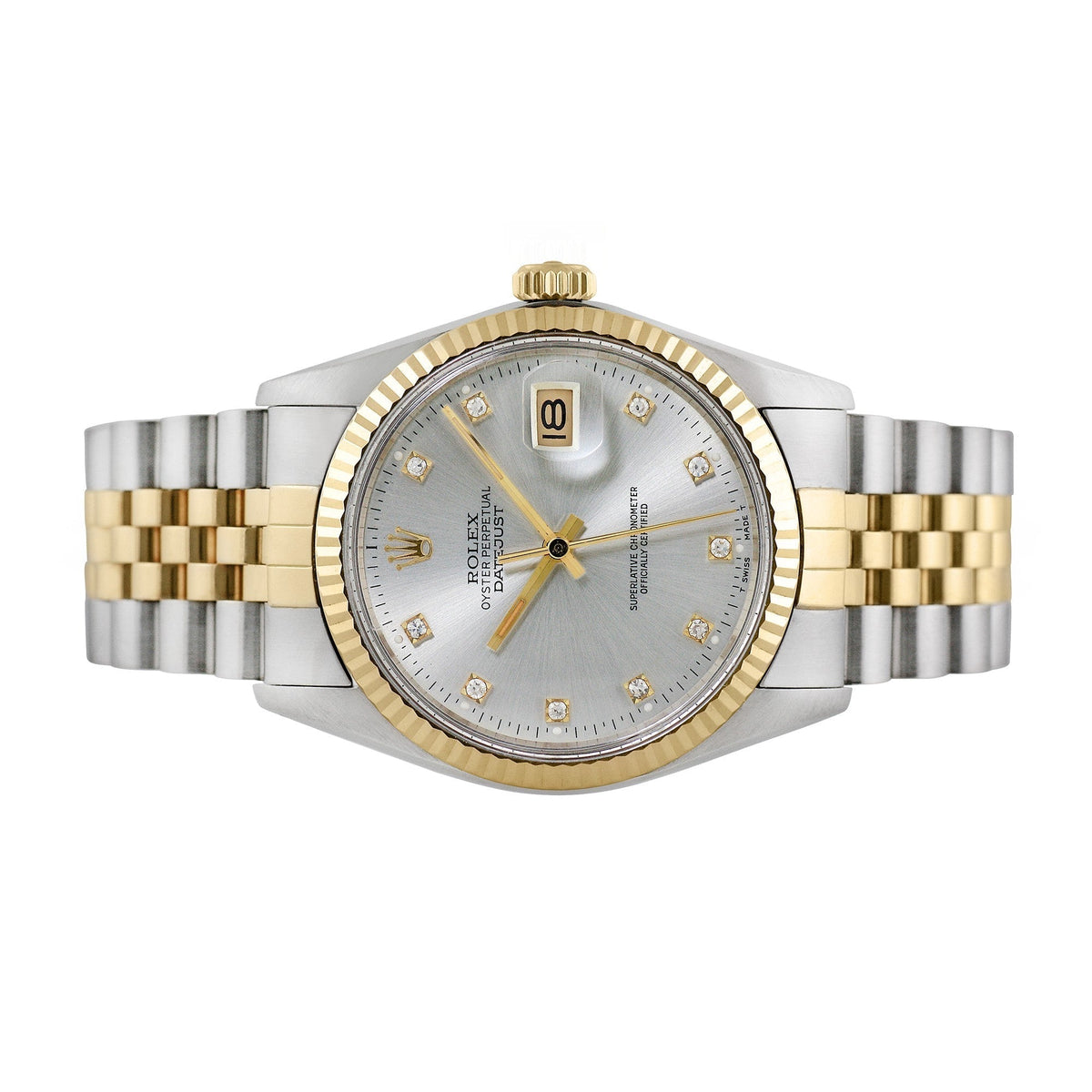 Front view of Rolex men's watch