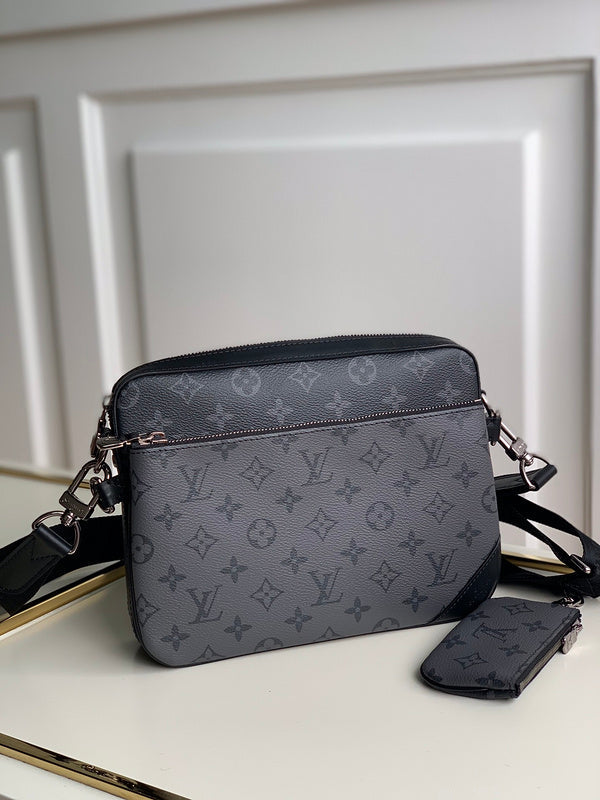 Front view of structured signature women's handbag – women's statement bag