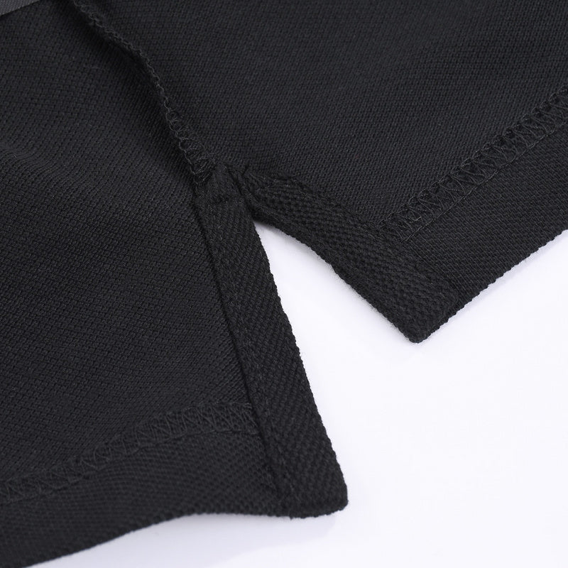 Side profile of Polo cotton polo shirt with monogram-inspired silhouette
