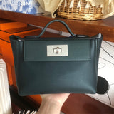 Side view of crisp structured handbag