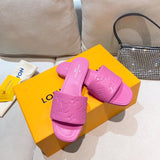 Louis Vuitton Tan Loafer Flats - Angled View