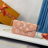 Side profile of sleek structured women's handbag – women's premium purse