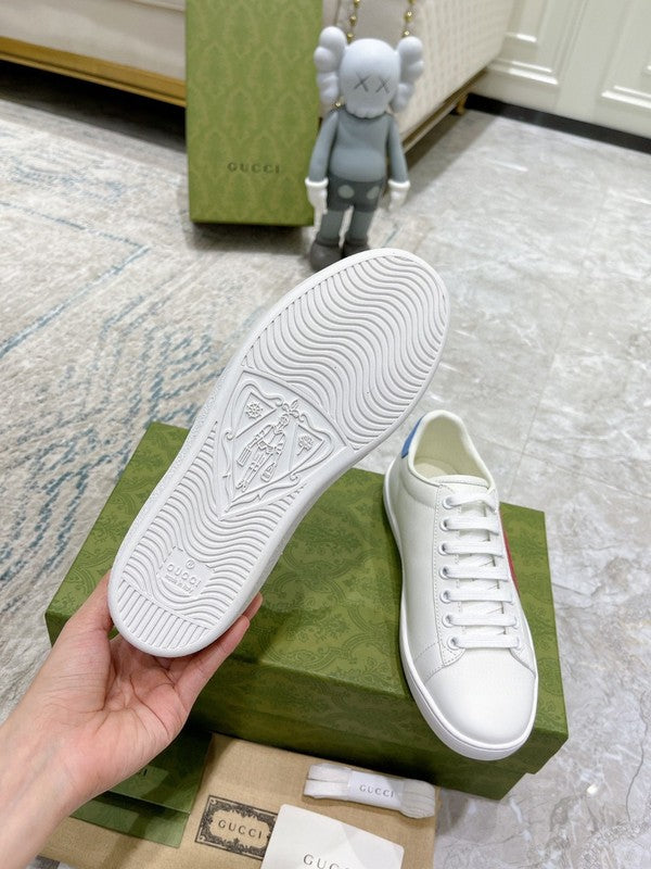 Side profile of Gucci muted earth tones sneakers everyday casual design
