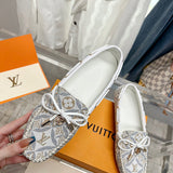 Louis Vuitton Black Classic Ballet Flats - Detail Shot of Craftsmanship