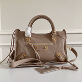 Zivas Charm Polished Finish Fashion Handbag (Refined Modern Silhouette) – Angled View