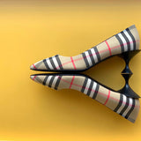 Sophisticated Faux Leather Shoes - Smooth Faux-Leather Finish | Women's Statement Footwear #1514 - side angle view (image 2) of designer-inspired shoes