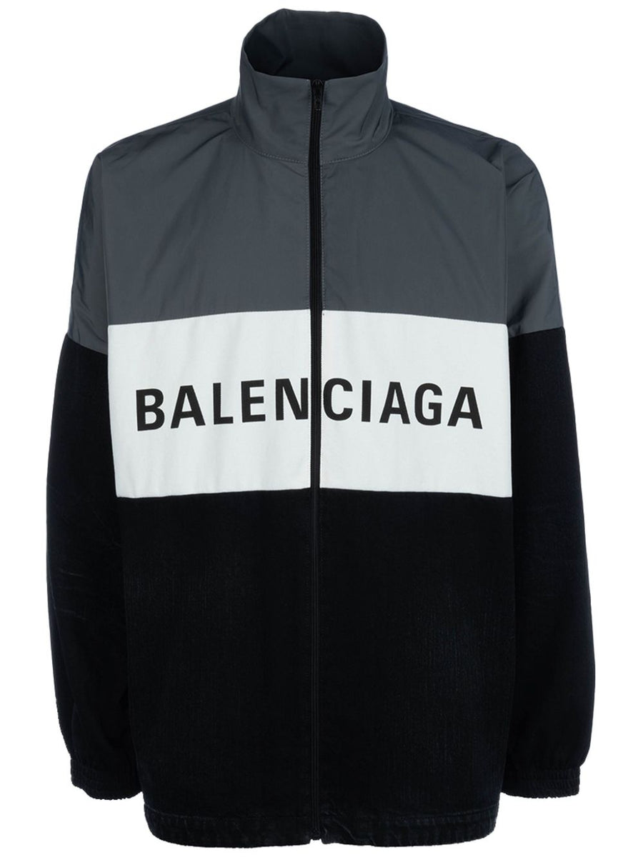 Balenciaga Jackets? BALENCIAGA Logo Colorblock Blouson Jacket - Men’s High Neck Drop Shoulder Design Premium Casual Designer Jacket