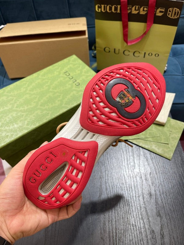 Gucci sneakers detailed view showing premium designer craftsmanship