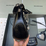 Statement Faux Leather Handbag - Polished Finish | Women's Luxury Handbag #363 - back view (image 4) of designer-inspired handbag