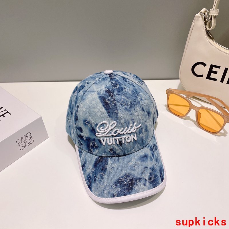 Close-up detail view of Louis Vuitton unisex cap