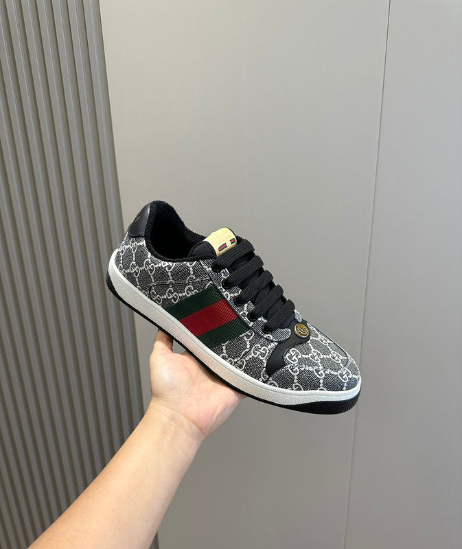 Gucci Streetwear sneakers in neutral cream sleek tonal finish front view