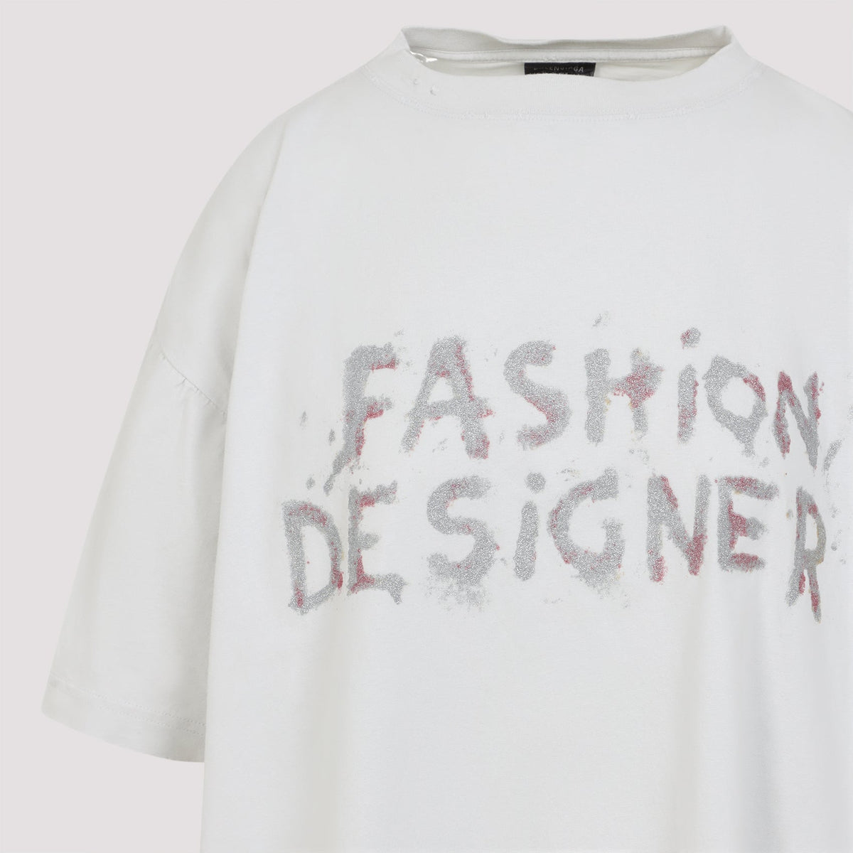 Balenciaga T-Shirts? BALENCIAGA Distressed Cotton Short-Sleeve Crewneck T-Shirt - Size US 01 Premium Designer Cotton T-Shirt