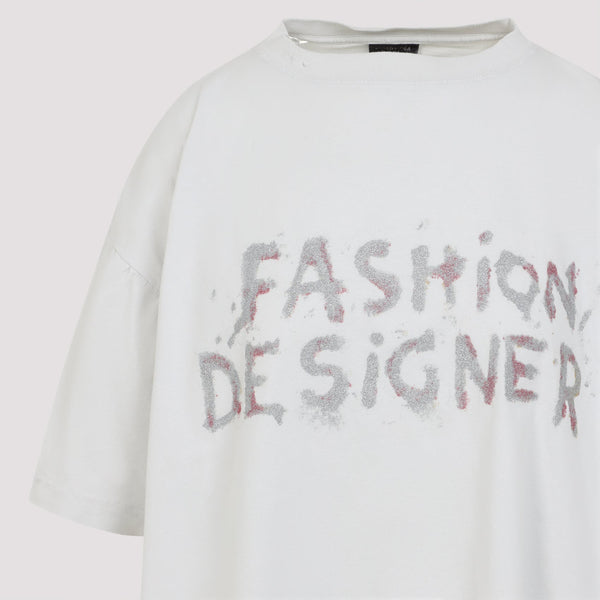 Balenciaga T-Shirts- BALENCIAGA Distressed Cotton Short-Sleeve Crewneck T-Shirt - Size US 01 Casual Everyday Designer Tee