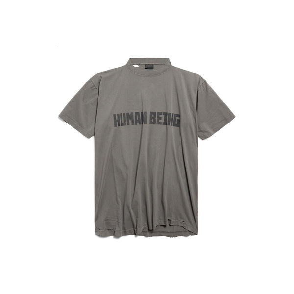 Balenciaga T-Shirts- BALENCIAGA Human Being Crew Neck T-Shirt Premium Designer Cotton T-Shirt