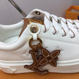 Louis Vuitton White High-Top Sneakers - Detail Shot of Craftsmanship
