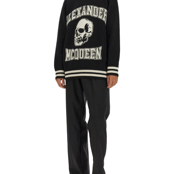 Alexander McQueen Sweaters? Alexander Mcqueen Men Varsity Sweater Premium Casual Designer Knitwear