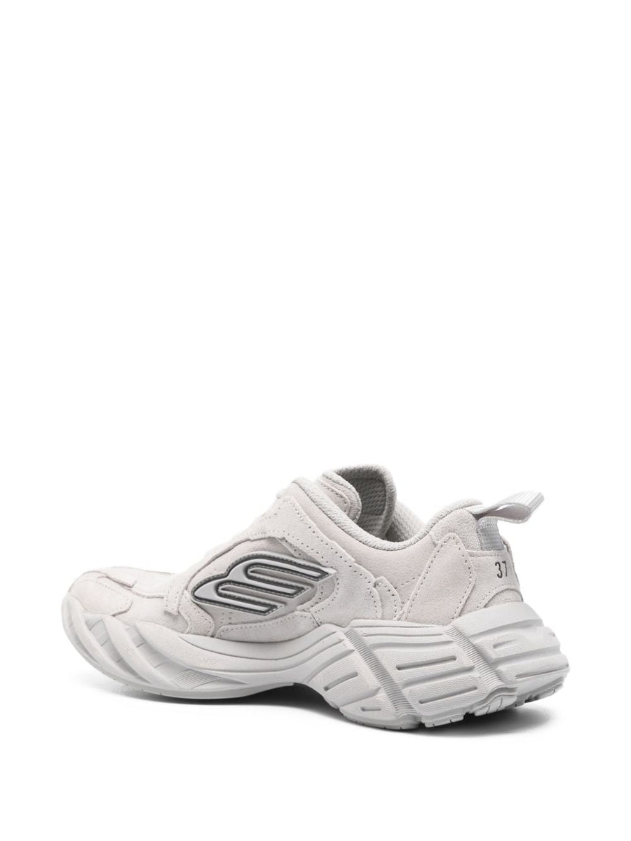 Close-up of Balenciaga sneakers hardware and fine stitching