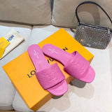 Louis Vuitton Tan Loafer Flats - Close-Up Texture View