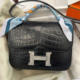  modern satchel detail view showing craftsmanship