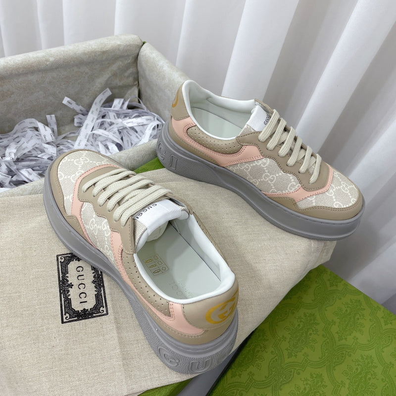 Gucci soft grey luxury sneakers view 5 classic court silhouette