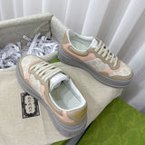 Gucci soft grey luxury sneakers view 5 classic court silhouette
