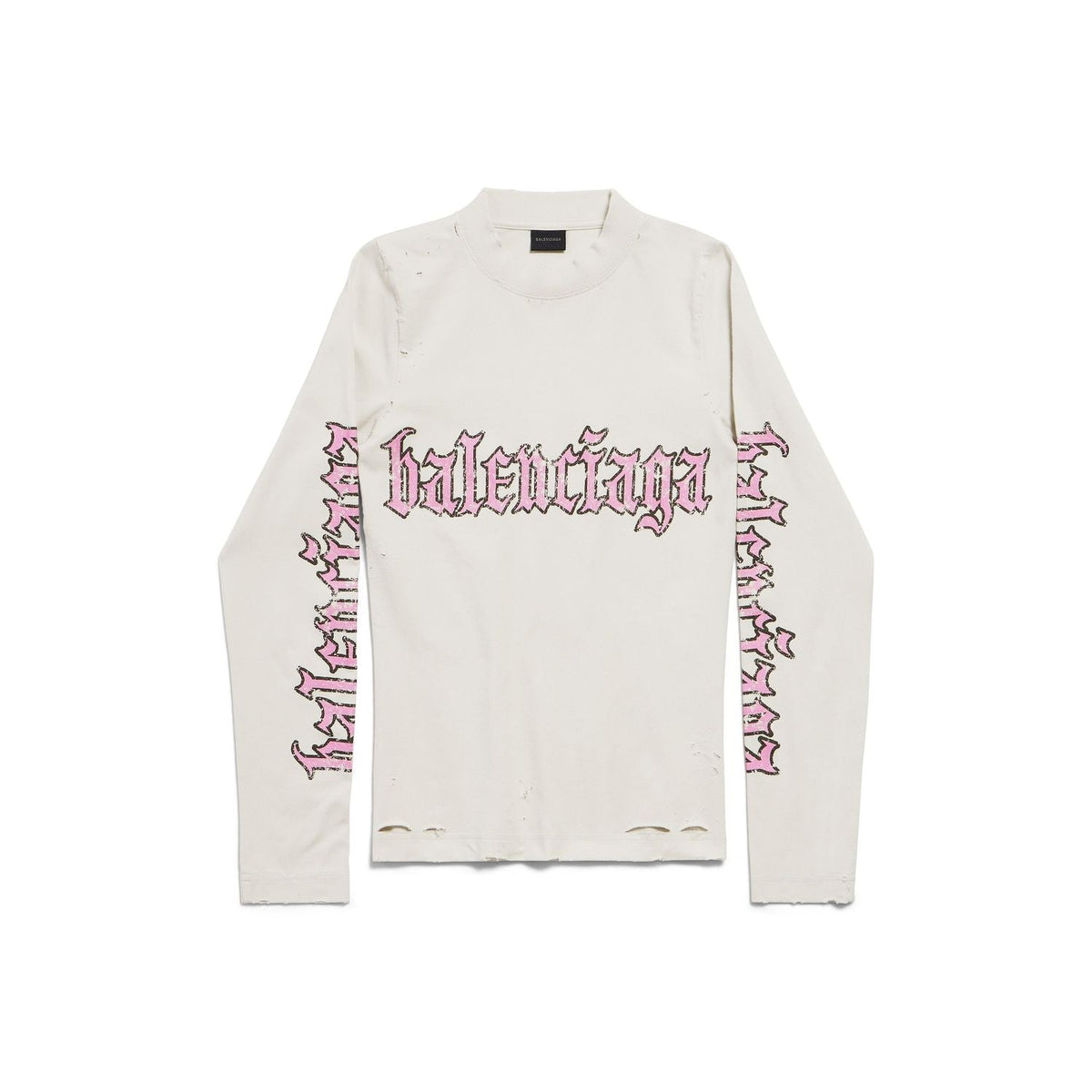 Balenciaga T-Shirts- BALENCIAGA Fitted Long Sleeve T-Shirt Casual Everyday Designer Tee