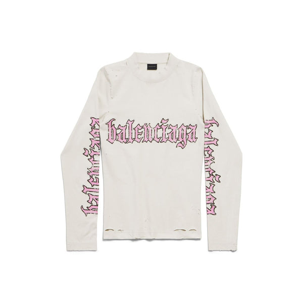 Balenciaga T-Shirts- BALENCIAGA Fitted Long Sleeve T-Shirt Casual Everyday Designer Tee