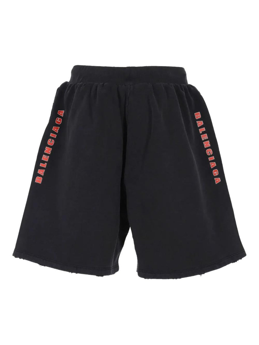 Balenciaga Pants? BALENCIAGA Logo Print Sweatshorts - Loose Fit Tailored Everyday Designer Pants
