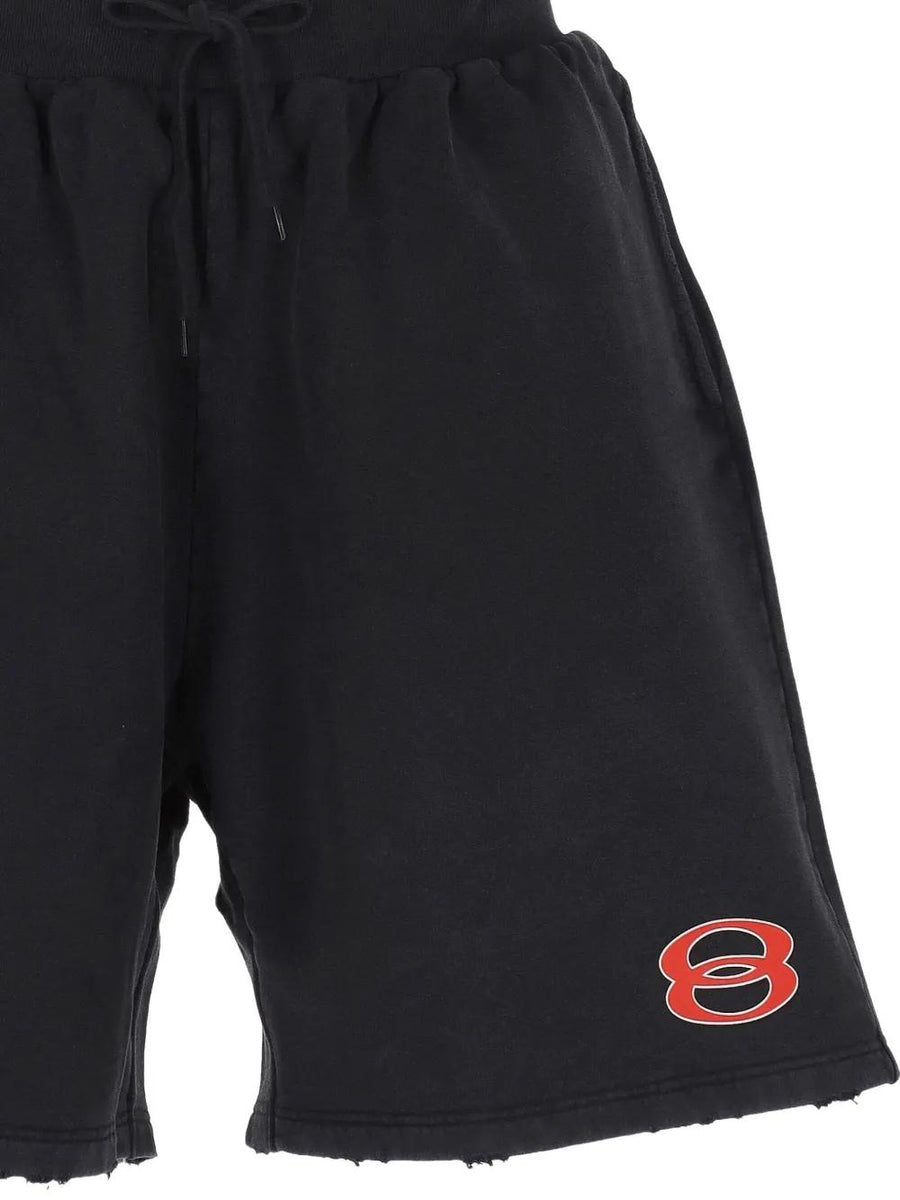 Balenciaga Pants- BALENCIAGA Logo Print Sweatshorts - Loose Fit Premium Designer Casual Trousers