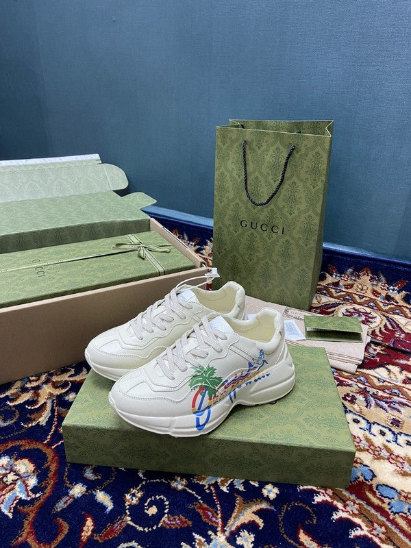Gucci bold contrast luxury sneakers view 8 breathable knit upper