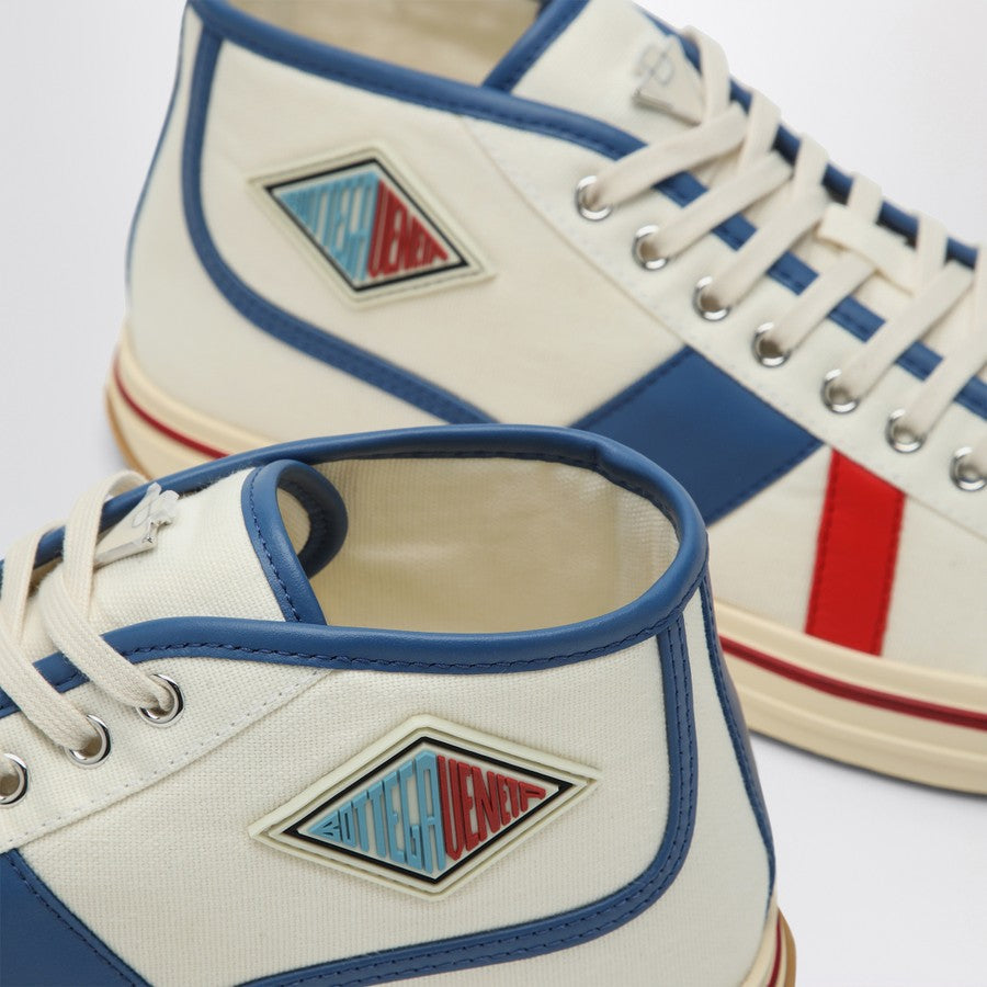 Bottega Veneta Shoes Bottega Veneta Men Eliot Sneakers In White Red Blue Premium Designer Casual Shoes