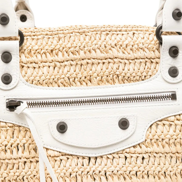 Balenciaga Bags- BALENCIAGA Le City Raffia Handbag - 26-34 CM Width Luxury Designer Leather Handbag