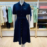 Front view of Lacoste luxury clothing with logo-detail design