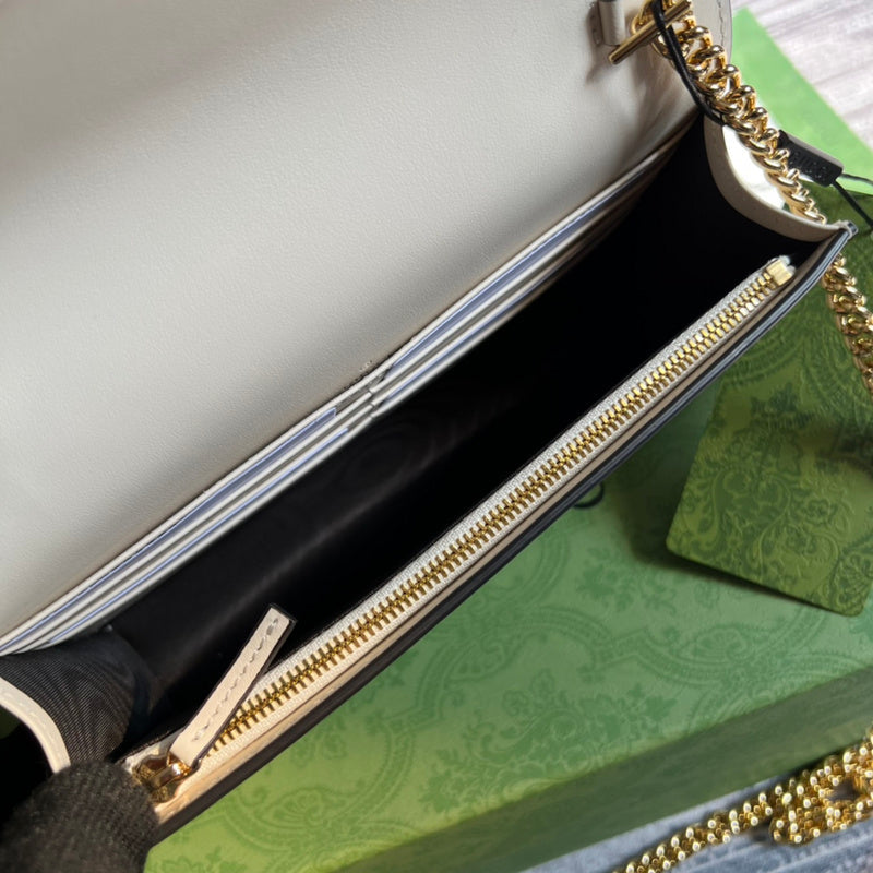 Side view of structured structured handbag